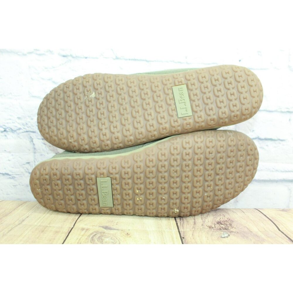 LL Bean Gray Canvas Lightweight Non-Slip Mountain Slipper Scuffs Size 14 M - Picture 10 of 10